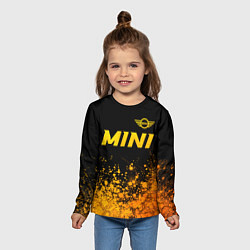 Лонгслив детский Mini - gold gradient посередине, цвет: 3D-принт — фото 2