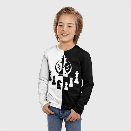 Детский лонгслив Шахматист гроссмейстер / 3D-принт – фото 3