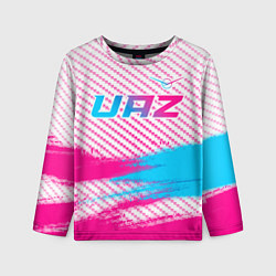 Лонгслив детский UAZ neon gradient style посередине, цвет: 3D-принт