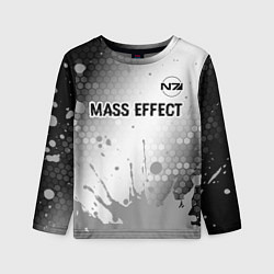 Лонгслив детский Mass Effect glitch на светлом фоне посередине, цвет: 3D-принт
