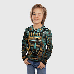 Лонгслив детский Орнамент с маской в египетском стиле, цвет: 3D-принт — фото 2