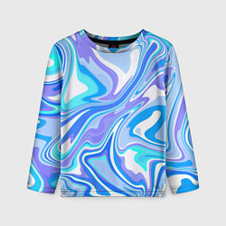 Лонгслив детский Абстракция сине-голубая пластика, цвет: 3D-принт