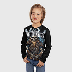 Лонгслив детский Скелет викинга под Hard Rock, цвет: 3D-принт — фото 2
