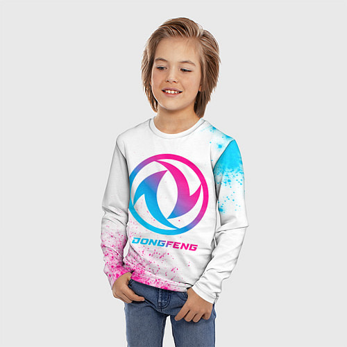Детский лонгслив Dongfeng neon gradient style / 3D-принт – фото 3