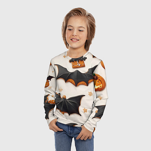 Детский лонгслив Сладкий хеллоуин / 3D-принт – фото 3