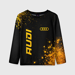 Детский лонгслив Audi - gold gradient вертикально