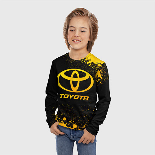 Детский лонгслив Toyota - gold gradient / 3D-принт – фото 3