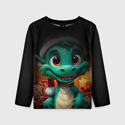 Лонгслив детский Зеленый дракон 2024, цвет: 3D-принт