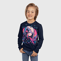 Лонгслив детский Розовый цветок на восходе, цвет: 3D-принт — фото 2