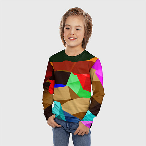 Детский лонгслив Пластиковые чешуйки / 3D-принт – фото 3