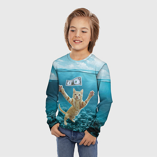 Детский лонгслив Nirvana Cat / 3D-принт – фото 3