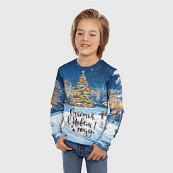 Лонгслив детский Счастья в новом году, цвет: 3D-принт — фото 2