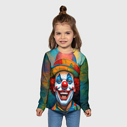 Лонгслив детский Нейросеть - Хэллоуин безумный клоун, цвет: 3D-принт — фото 2