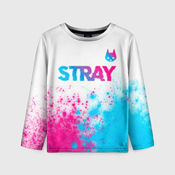 Лонгслив детский Stray neon gradient style посередине, цвет: 3D-принт