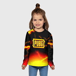 Лонгслив детский PUBG огненный шторм из молний, цвет: 3D-принт — фото 2