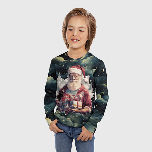 Детский лонгслив Санта с подарками / 3D-принт – фото 3