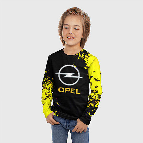 Детский лонгслив Opel желтые краски / 3D-принт – фото 3