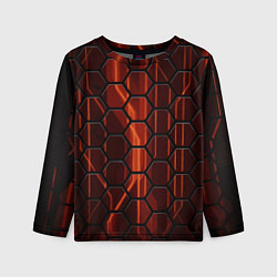 Лонгслив детский Огненные шестигранники соты, цвет: 3D-принт