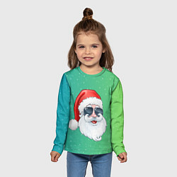 Лонгслив детский Дед Мороз в очках, цвет: 3D-принт — фото 2