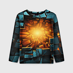 Детский лонгслив Геометрическая огненная яма иллюзия