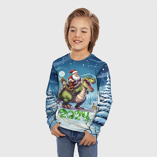 Детский лонгслив Сана на драконе / 3D-принт – фото 3