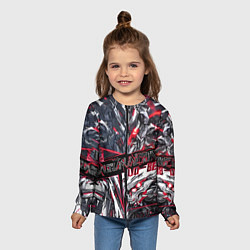 Лонгслив детский Киберпанк броня красная, цвет: 3D-принт — фото 2