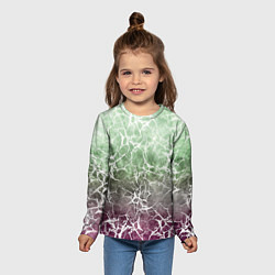 Лонгслив детский Абстракция - spider web on purple-green background, цвет: 3D-принт — фото 2