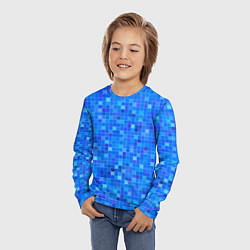 Лонгслив детский Голубая мозаика, цвет: 3D-принт — фото 2