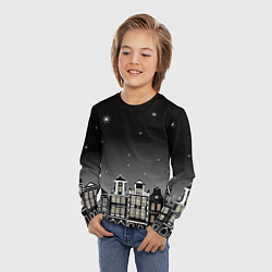 Лонгслив детский Ночной город и звездное небо, цвет: 3D-принт — фото 2