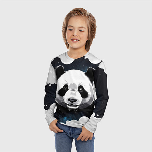 Детский лонгслив Панда портрет / 3D-принт – фото 3