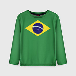 Лонгслив детский Бразилия флаг, цвет: 3D-принт