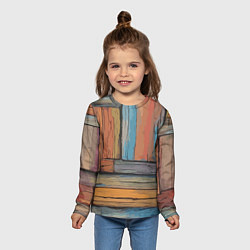 Лонгслив детский Акварельные доски, цвет: 3D-принт — фото 2