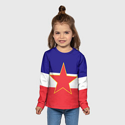 Лонгслив детский Югославский флаг, цвет: 3D-принт — фото 2
