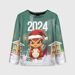 Лонгслив детский Хмурый дракон 2024, цвет: 3D-принт