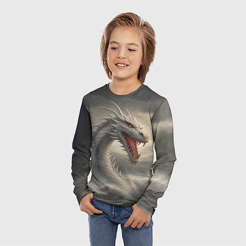 Детский лонгслив Дракон в воде / 3D-принт – фото 3