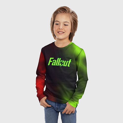 Детский лонгслив Fallout fire gradient / 3D-принт – фото 3