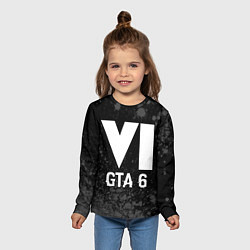 Лонгслив детский GTA 6 glitch на темном фоне, цвет: 3D-принт — фото 2