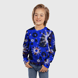 Лонгслив детский Зимние снежинки рождество, цвет: 3D-принт — фото 2
