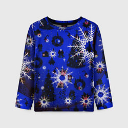 Детский лонгслив Зимние снежинки рождество