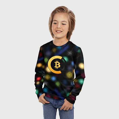 Детский лонгслив Bitcoin logo criptomoney / 3D-принт – фото 3