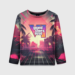 Лонгслив детский GTA 6 retro abstract logo, цвет: 3D-принт