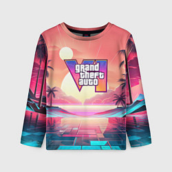 Лонгслив детский GTA 6 retro abstract, цвет: 3D-принт