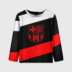 Лонгслив детский Barcelona stripes sport, цвет: 3D-принт
