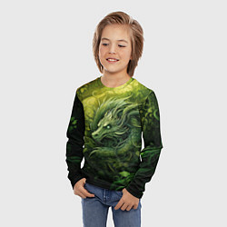 Лонгслив детский Зеленый лесной дракон 2024, цвет: 3D-принт — фото 2