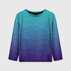 Детский лонгслив Графический эффект на бирюзово-синего градиенте
