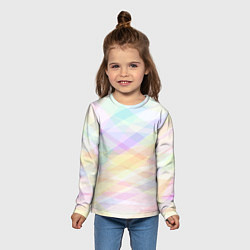 Лонгслив детский Цветные полупрозрачные полосы, цвет: 3D-принт — фото 2