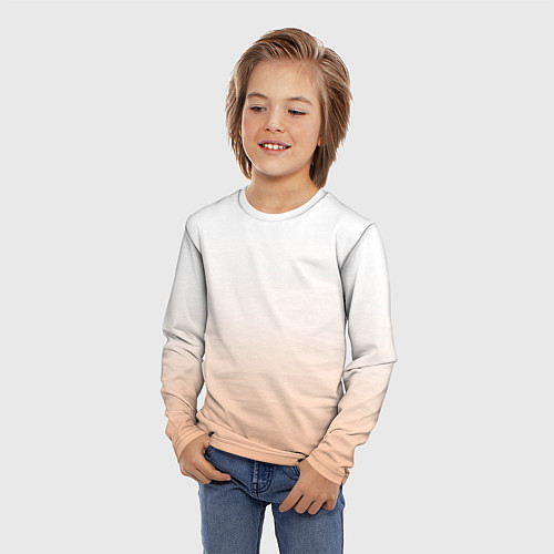 Детский лонгслив Персиково-белый градиент / 3D-принт – фото 3