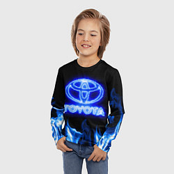 Лонгслив детский Toyota neon fire, цвет: 3D-принт — фото 2
