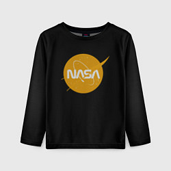 Лонгслив детский NASA yellow logo, цвет: 3D-принт