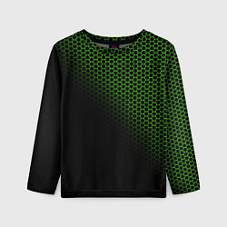 Лонгслив детский Неоновые соты чёрный, цвет: 3D-принт